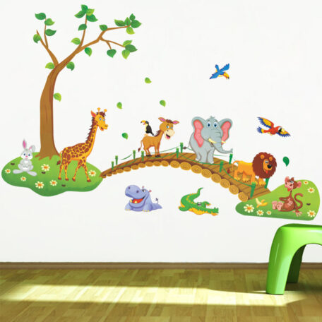 3d-cartoon-jungle-wild-animal-tree-bridge-lion-giraffe-elephant-birds-flowers-wall-stickers-for-kids-jpg_640x640