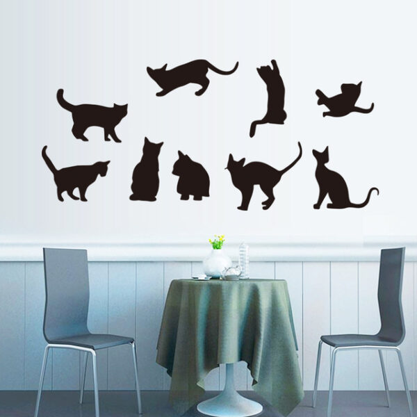 Black Cat Decal Sticker WallStickersCo